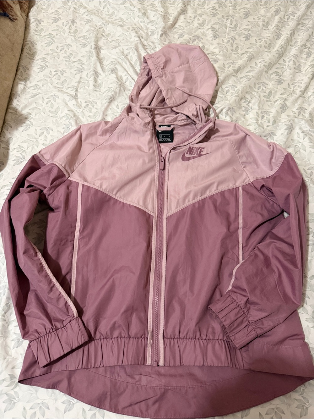 Nike Women's Two-Tone Rose Pink Hooded Bomber Jacket